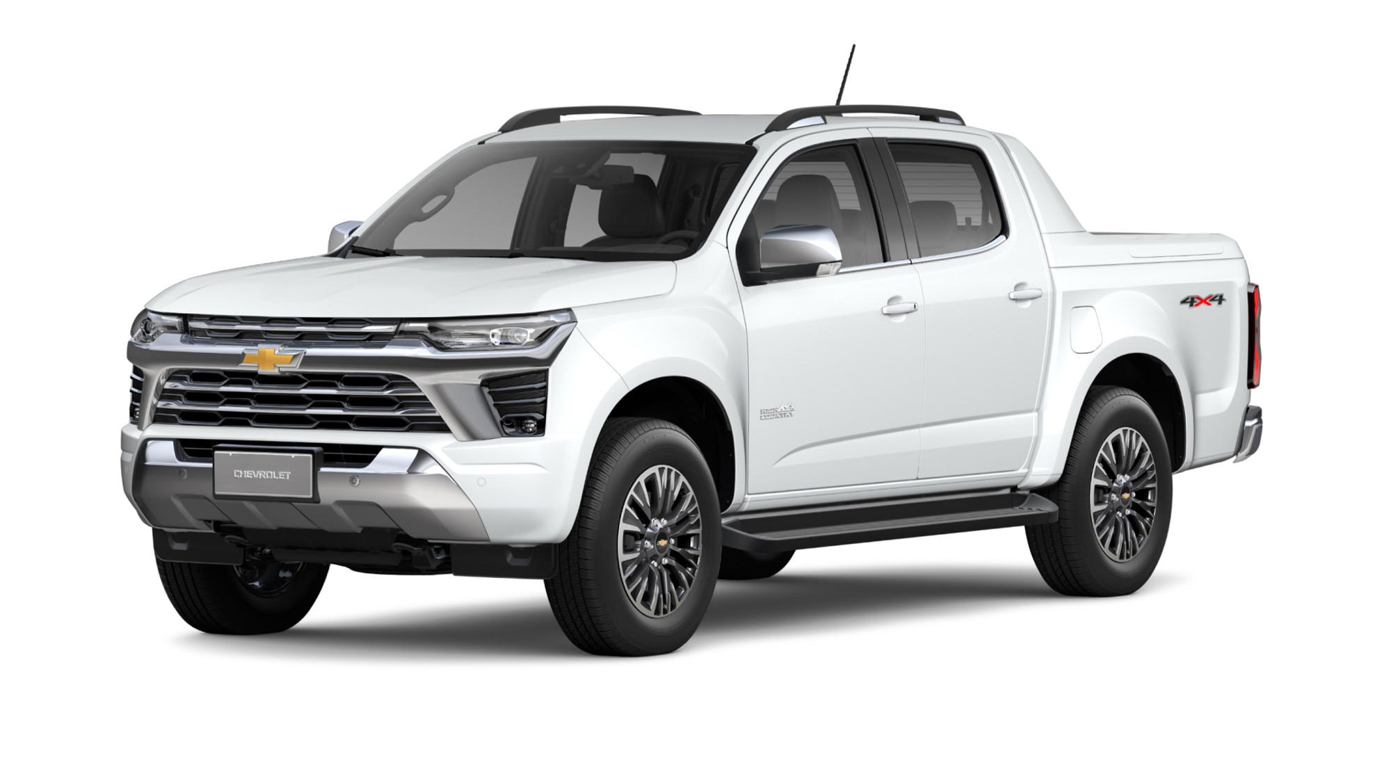 Vista de la Chevrolet S10 High Country en color blanco summit