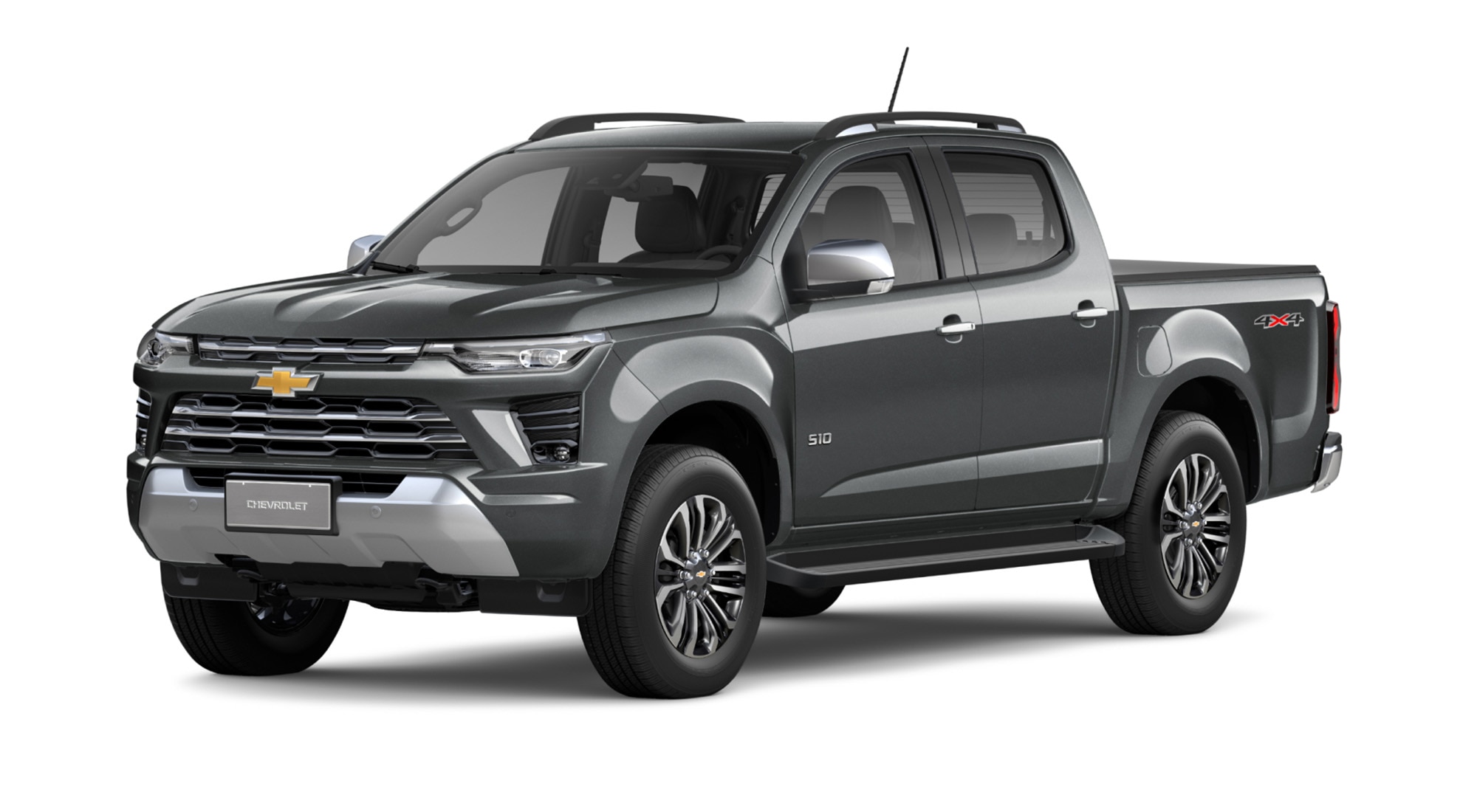 Vista de la Chevrolet S10 LTZ en color gris ambar