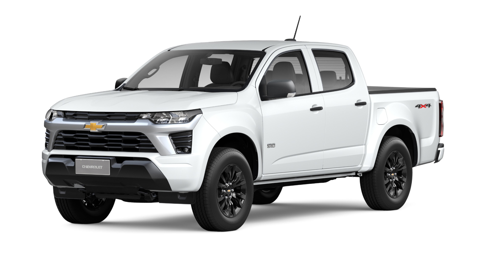 Vista de la Chevrolet S10 WT en color blanco summit